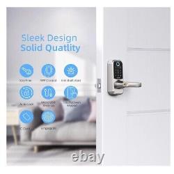Hornbill Silver Fingerprint Smart Door Lock with Handle Keyless Entry Door Lock