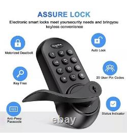 Hugolog Smart Electronic Lever Door Lock Keyless Entry Keypad Or Key Black