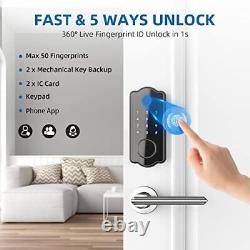 Keyless Entry Door Lock 5 in 1 Smart Door Lock Deadbolt Fingerprint Touch/IC