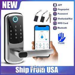 Keyless Entry Door Lock Front Door Handle Lock Smart Fingerprint Door Lever Lock