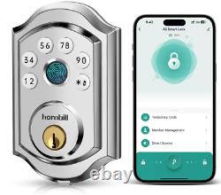 Keyless Entry Door Lock Silver Hornbill Smart Front Door Lock with Fingerprint