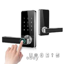 Keyless Entry Door Lock Smart Biometric Fingerprint Door Handle with Bluetooth