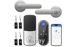 Keyless Entry Door Lock with 2 Lever Handles, Smart Locks for Front Door, Finger