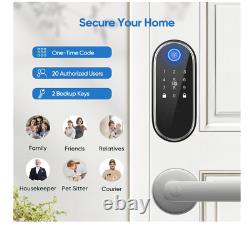 Keyless Entry Door Lock with 2 Lever Handles, Smart Locks for Front Door, Finger