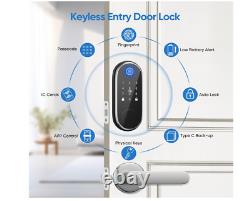 Keyless Entry Door Lock with 2 Lever Handles, Smart Locks for Front Door, Finger