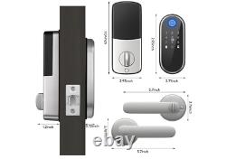 Keyless Entry Door Lock with 2 Lever Handles, Smart Locks for Front Door, Finger