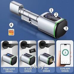 Keyless Fingerprint Smart Lock Compatible Electronic Cylinder Tuya Remote Unlo