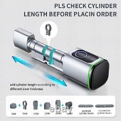 Keyless Fingerprint Smart Lock Compatible Electronic Cylinder Tuya Remote Unlo
