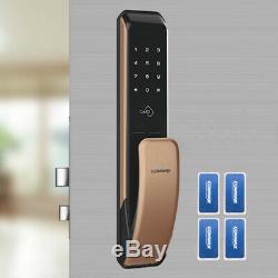 Keyless Lock COMMAX Push-Pull CDL-203P Smart Digital Doorlock Password+RFID Gold