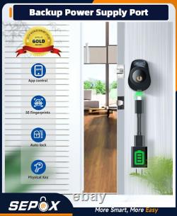 Keyless Smart Lock with Handle Set Fingerprint Door Lock with Bluetooth APP Co