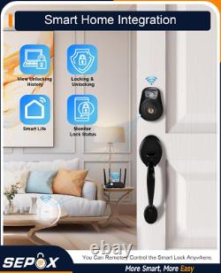 Keyless Smart Lock with Handle Set Fingerprint Door Lock with Bluetooth APP Co