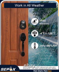 Keyless Smart Lock with Handle Set Fingerprint Door Lock with Bluetooth APP Co