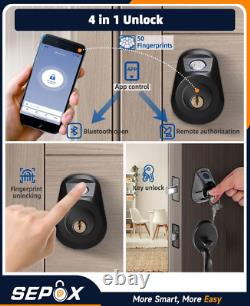 Keyless Smart Lock with Handle Set Fingerprint Door Lock with Bluetooth APP Co