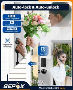 Keyless Smart Lock with Handle Set Fingerprint Door Lock with Bluetooth APP Co