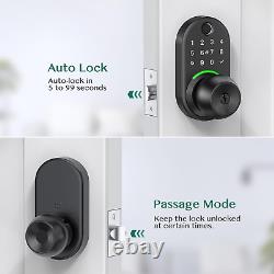 Keypad Smart Door Lock with Knob, Yamiry Keyless Entry Door Lock with Handle, Fing