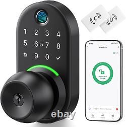 Keypad Smart Door Lock with Knob, Yamiry Keyless Entry Door Lock with Handle, Fing