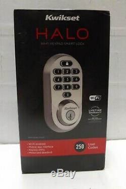 Kwikset 99380-001 Halo Wi-Fi Smart Lock Keyless Entry, Satin Nickel BRAND NEW