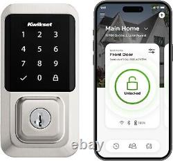 Kwikset Halo Wi-Fi Smart Lock Keyless Entry Door Deadbolt Satin Nickel