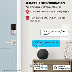 Kwikset Halo Wi-Fi Smart Lock Keyless Entry Door Deadbolt Satin Nickel