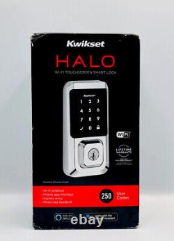 Kwikset Halo Wi-Fi Touchscreen Smart Lock Keyless Entry Polished Chrome Finish
