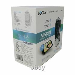 LOCKLY Vision Deadbolt with Video Doorbell Smart Lock Satin Nickel
