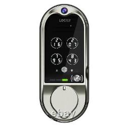 Lockly Doorbell Smart Lock Door Deadbolt Video Wi-Fi Electronic Satin Nickel
