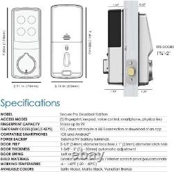 Lockly Fire Rated Secure Pro, Wi-Fi Enabled, Keyless Entry Door Lock, PIN Genie