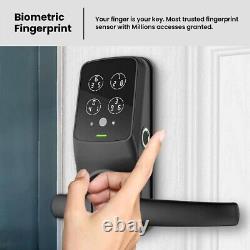 Lockly Secure Plus Latch Bluetooth Smart Lock Handle Keyless Entry Matte Black