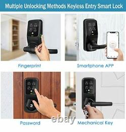 Lockly Secure Pro PGD628WMB Wi-Fi Smart Lock with Handle and Deadbolt Keyless