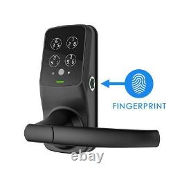Lockly Smart Alarmed Lock Latch Keypad Bluetooth Fingerprint Handle Lever Black