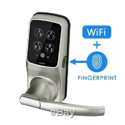 Lockly Smart Lock Latch Fingerprint WiFi Secure PRO Satin Nickel Keyless Entry