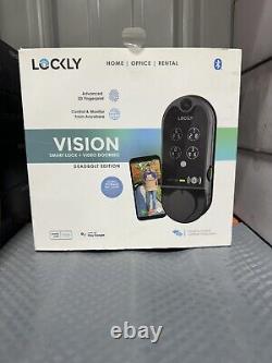 Lockly Vision WiFi Smart Lock Video Doorbell Fingerprint Keypad Matte Black