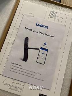 Luston Smart Lock Entry Front Door Keyless Stainless Steel Waterproof Slim Black