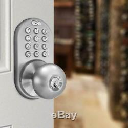 MiLocks Electronic Door Knob Smart Lock Keyless Back Lit Keypad Satin Nickel New