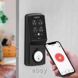 Model-S Matte Black Single-Cylinder Deadbolt Smart Lock with Touchsreen Keypad