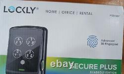 NEW Lockly Secure Plus Deadbolt Smart Fingerprint Lock Matte Black Pgd728fmb