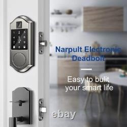 Narpult Fingerprint Keyless Entry Door Smart Lock for Front Door Satin Black