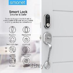 New SMONET Smart Deadbolt Fingerprint Electronic Deadbolt Door Lock, Keypad