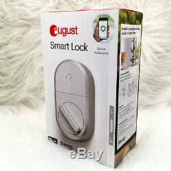 New, Sealed, August Smart Lock 3rd Gen Bluetooth v4.0 Door Sense Keyless -Silver
