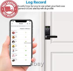 Ngteco Security Smart Lock, Biometric Keyless Entry Door Lock with Handle Set, B