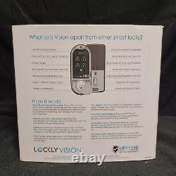 OPEN BOX LOCKLY Vision Satin Nickel Deadbolt with Video Doorbell Smart Lock PGD798