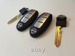 Original Lot Of 2 Nissan 11-18 Oem Smart Key Less Entry Remote Fob Uncut Blank