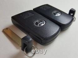 Original Lot Of 2 Toyota 12-21 Oem Smart Key Less Entry Remote Fob Uncut Insert