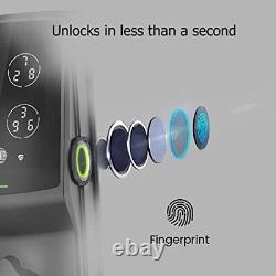 PGD628FMB, Fingerprint Keyless Entry Door Smart Lock, Discrete Matter Black