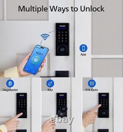 Philips WiFi Smart Door Lock withWiFi Bridge -Keyless Entry App/Fingerprint/Keypad