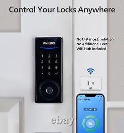 Philips WiFi Smart Door Lock withWiFi Bridge -Keyless Entry App/Fingerprint/Keypad