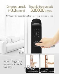 Pineworld Keyless Touchscreen Fingerprint Smart Door Lock, Cool Black Left