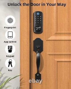 REVOLO Fingerprint Keyless Entry WiFI Smart Door Lock Deadbolt Black 4316A6D