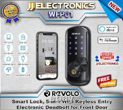 Revolo WFP01 Smart Lock, 5-in-1 WiFi Keyless Entry Electronic Deadbolt for Front