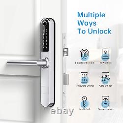 Ruveno Slim Smart Fingerprint Door Lock with Handles, Keyless Entry Door Lock